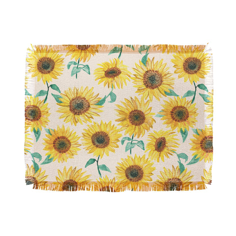 Dash and Ash Sunny Sunflower Throw Blanket