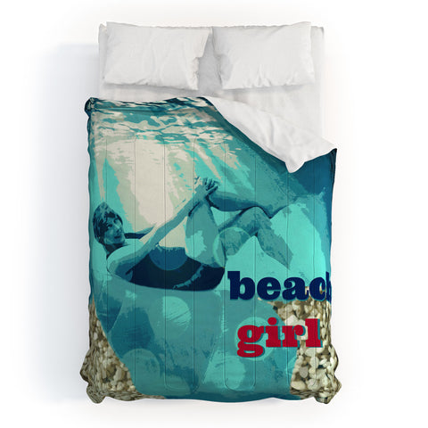 Deb Haugen Beach Girl Red Comforter