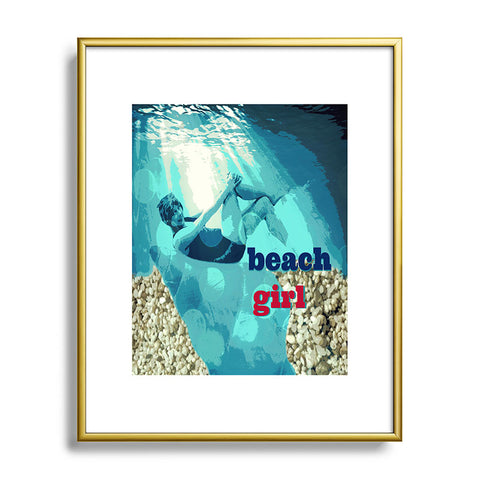 Deb Haugen Beach Girl Red Metal Framed Art Print