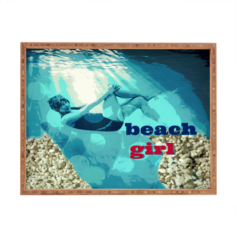 Deb Haugen Beach Girl Red Rectangular Tray