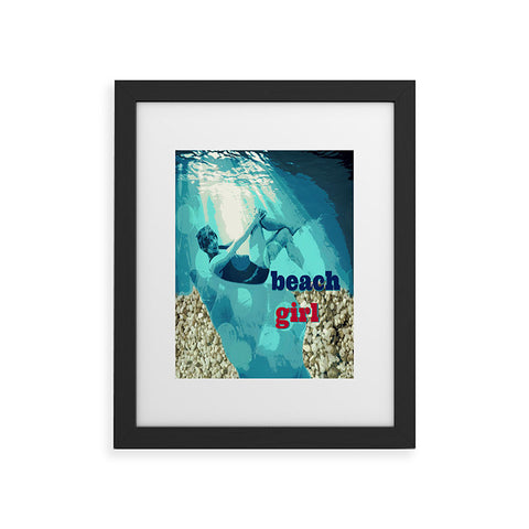 Deb Haugen Beach Girl Red Framed Art Print