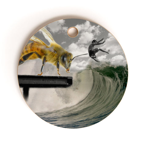Deb Haugen Bee a surfer Cutting Board Round