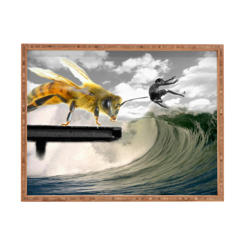Deb Haugen Bee a surfer Rectangular Tray