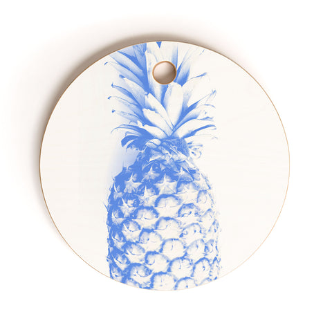 Deb Haugen blu pineapple Cutting Board Round