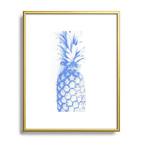 Deb Haugen blu pineapple Metal Framed Art Print