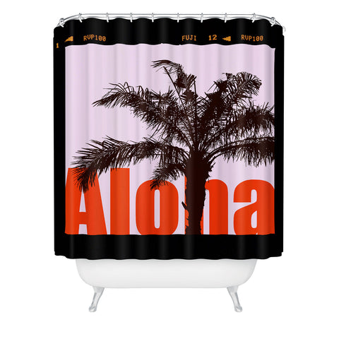 Deb Haugen Fuji Aloha Palm Shower Curtain