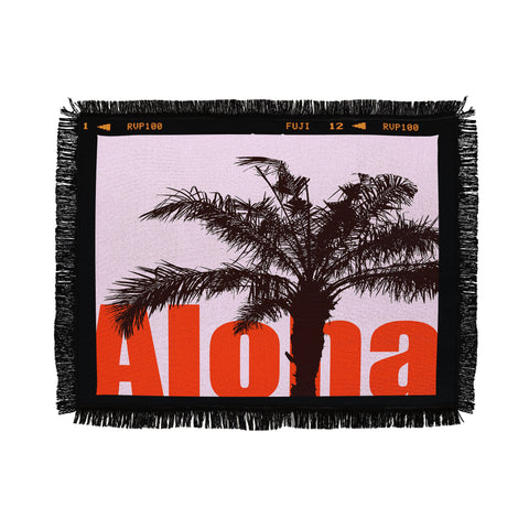 Deb Haugen Fuji Aloha Palm Throw Blanket