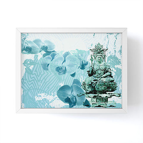 Deb Haugen Garden Corner Turquoise Framed Mini Art Print