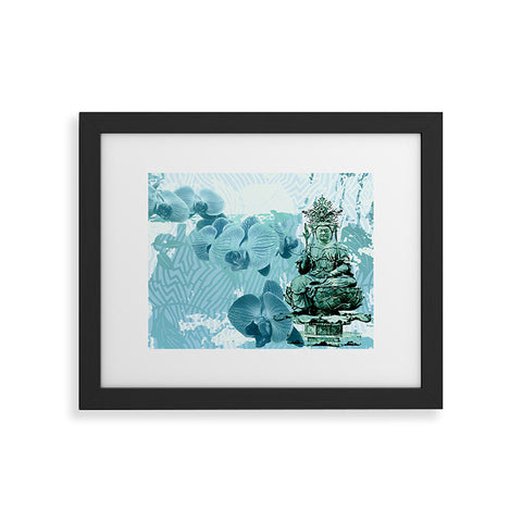 Deb Haugen Garden Corner Turquoise Framed Art Print