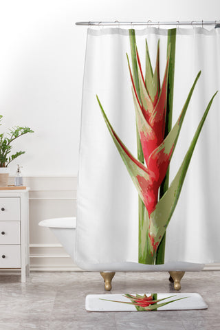 Deb Haugen Heliconia 2 Shower Curtain And Mat