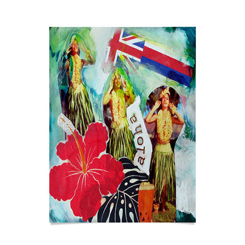 Deb Haugen Hula Flag Poster