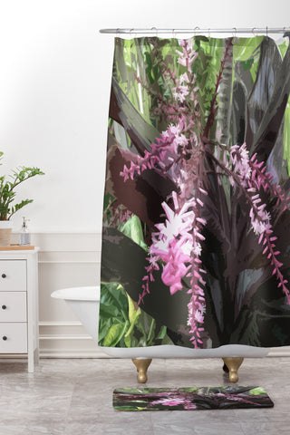 Deb Haugen Island Pink Shower Curtain And Mat