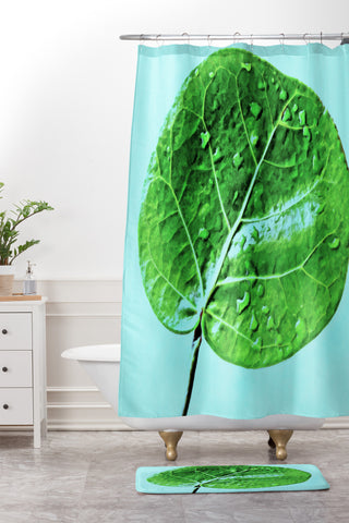 Deb Haugen Leaf Green Shower Curtain And Mat