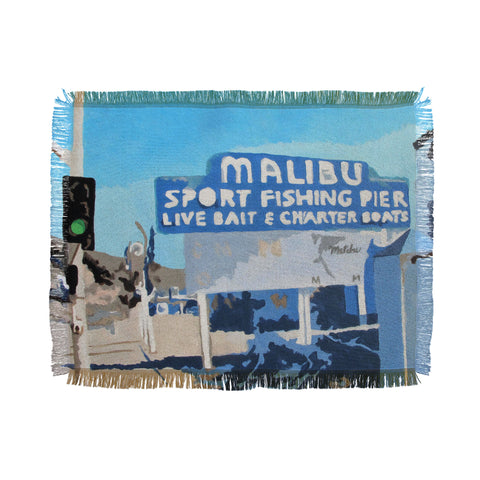 Deb Haugen Malibu Pier Throw Blanket