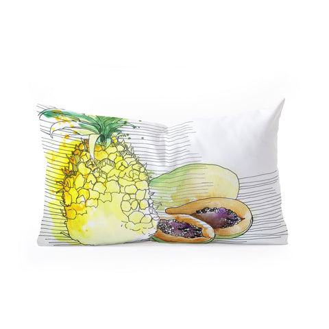Deb Haugen Pineapple Smoothies Oblong Throw Pillow