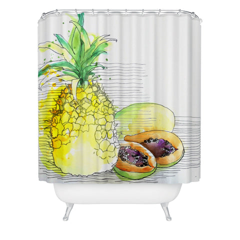 Deb Haugen Pineapple Smoothies Shower Curtain
