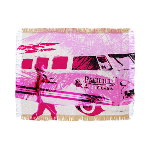Deb Haugen Pink Surfergirl Throw Blanket