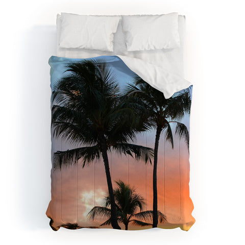 Deb Haugen sunset palm Comforter