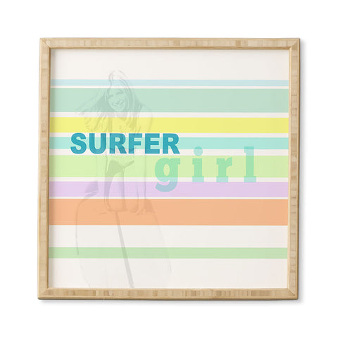 Deb Haugen Surfergirl Stripe Framed Wall Art