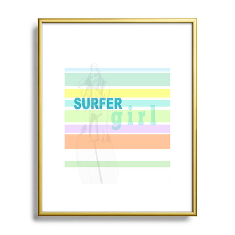 Deb Haugen Surfergirl Stripe Metal Framed Art Print