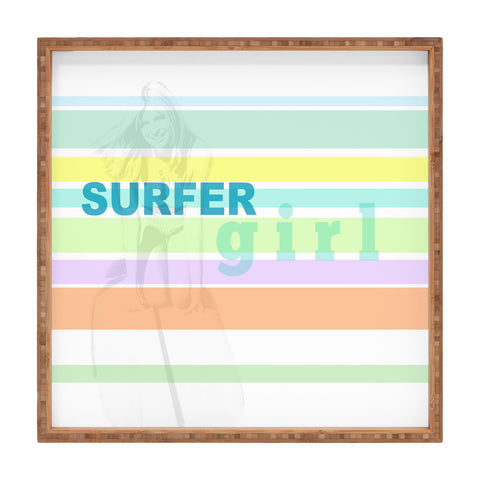 Deb Haugen Surfergirl Stripe Square Tray