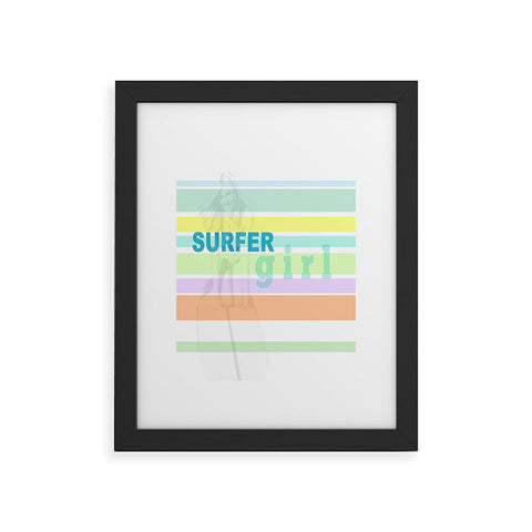 Deb Haugen Surfergirl Stripe Framed Art Print