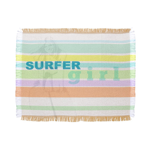 Deb Haugen Surfergirl Stripe Throw Blanket