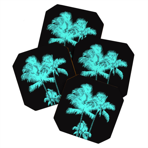 Deb Haugen turquoise palms Coaster Set