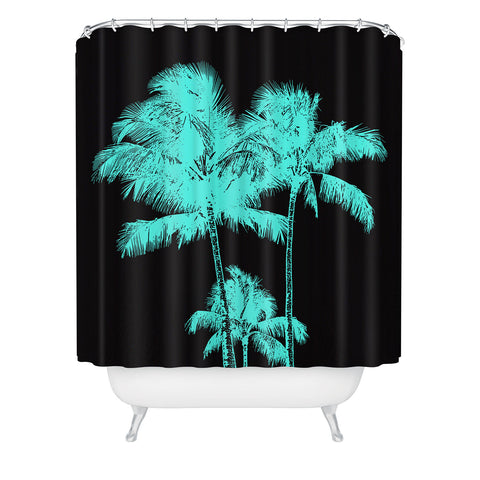 Deb Haugen turquoise palms Shower Curtain