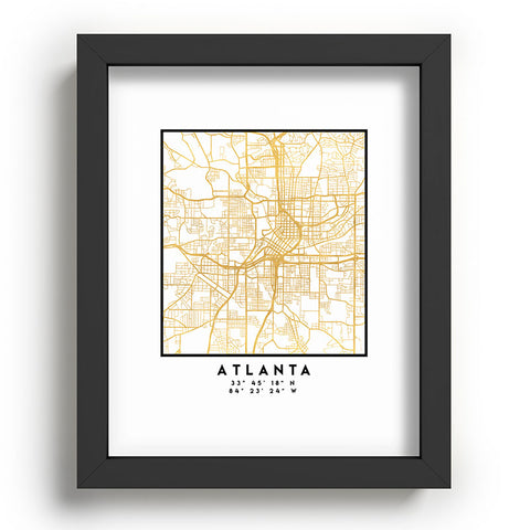 deificus Art ATLANTA GEORGIA CITY STREET MAP Recessed Framing Rectangle