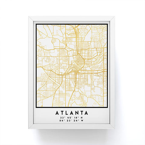 deificus Art ATLANTA GEORGIA CITY STREET MAP Framed Mini Art Print