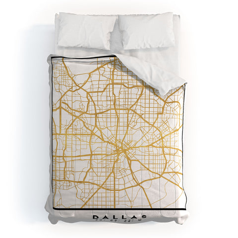 deificus Art DALLAS TEXAS CITY STREET MAP Comforter