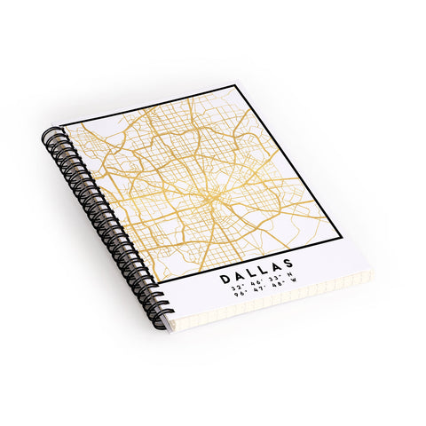 deificus Art DALLAS TEXAS CITY STREET MAP Spiral Notebook
