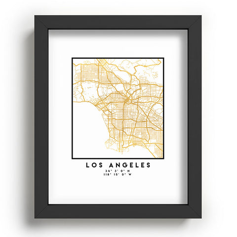 deificus Art LOS ANGELES CALIFORNIA CITY MAP Recessed Framing Rectangle