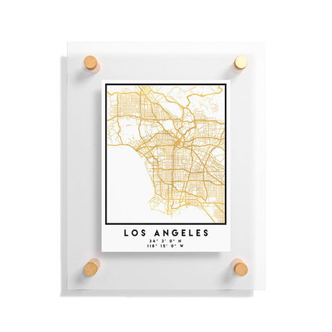 deificus Art LOS ANGELES CALIFORNIA CITY MAP Floating Acrylic Print