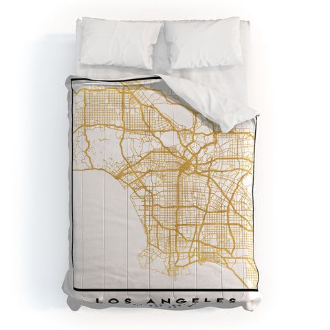 deificus Art LOS ANGELES CALIFORNIA CITY MAP Comforter