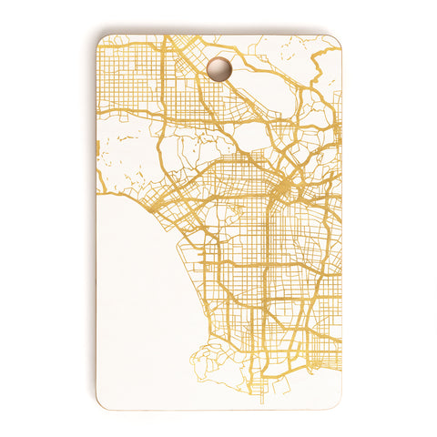deificus Art LOS ANGELES CALIFORNIA CITY MAP Cutting Board Rectangle