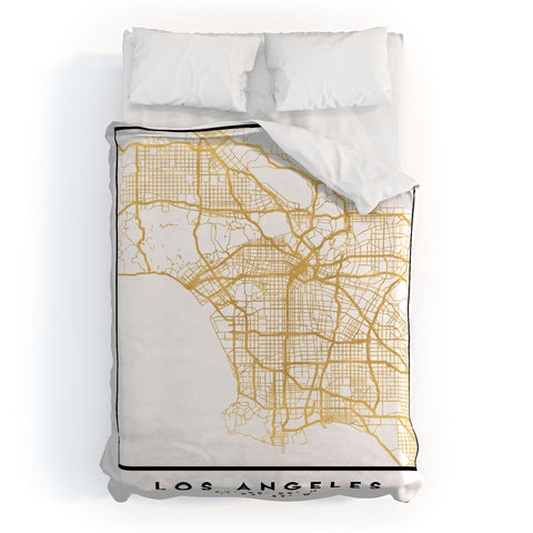 deificus Art LOS ANGELES CALIFORNIA CITY MAP Duvet Cover