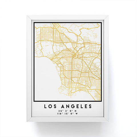 deificus Art LOS ANGELES CALIFORNIA CITY MAP Framed Mini Art Print