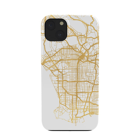 deificus Art LOS ANGELES CALIFORNIA CITY MAP Phone Case