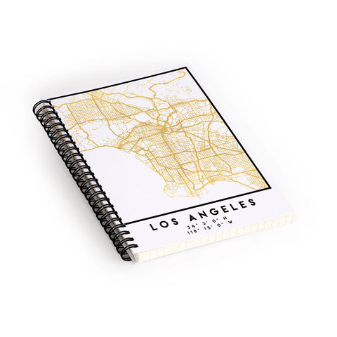 deificus Art LOS ANGELES CALIFORNIA CITY MAP Spiral Notebook