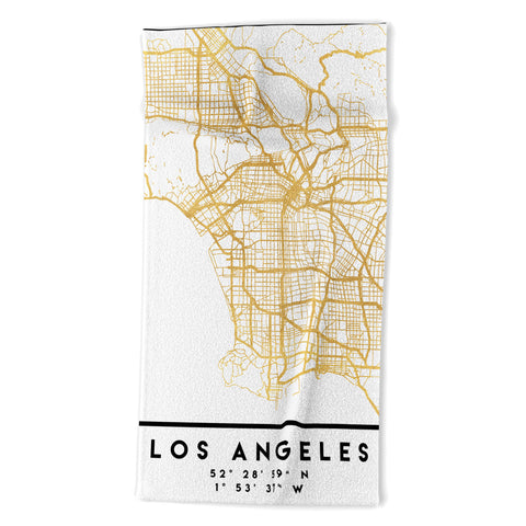 deificus Art LOS ANGELES CALIFORNIA CITY MAP Beach Towel