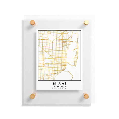 deificus Art MIAMI FLORIDA CITY STREET MAP Floating Acrylic Print