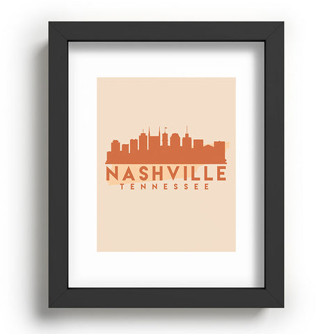 deificus Art NASHVILLE TENNESSEE CITY MAP Recessed Framing Rectangle