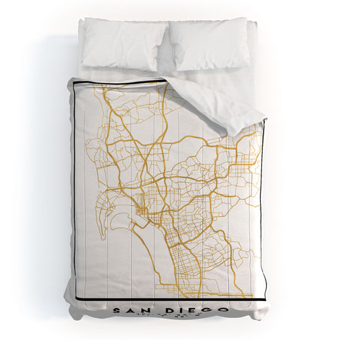 deificus Art SAN DIEGO CALIFORNIA CITY MAP Comforter