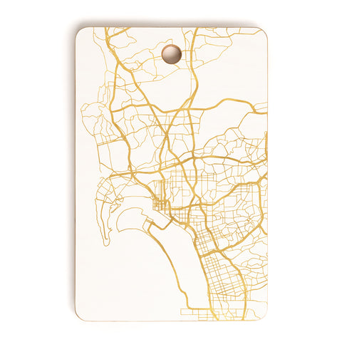 deificus Art SAN DIEGO CALIFORNIA CITY MAP Cutting Board Rectangle