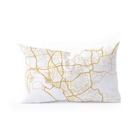 deificus Art SAN DIEGO CALIFORNIA CITY MAP Oblong Throw Pillow