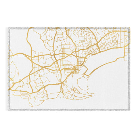 deificus Art SAN DIEGO CALIFORNIA CITY MAP Outdoor Rug