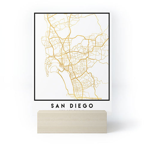 deificus Art SAN DIEGO CALIFORNIA CITY MAP Mini Art Print