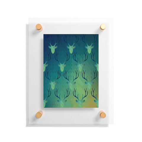 Deniz Ercelebi Aqua Antlers Pattern Floating Acrylic Print